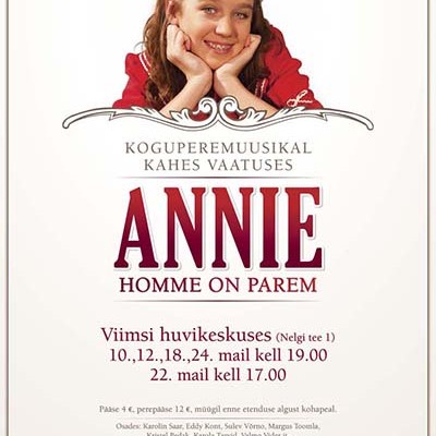 Muusikal “Annie”, kujundaja Mariann Einmaa