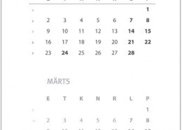 Koma Ehitus AS kalender, kujundaja Mariann Einmaa